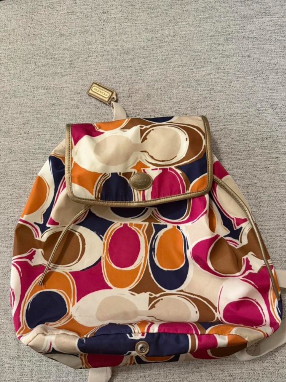 Coach Y2K Colorful Retro Circle Print Backpack - Picture 4 of 8